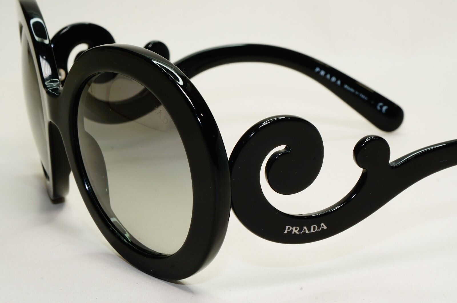 Prada Sunglasses Swirl Baroque Black Round PR27NS SPR 27N 1AB-3M1 061024