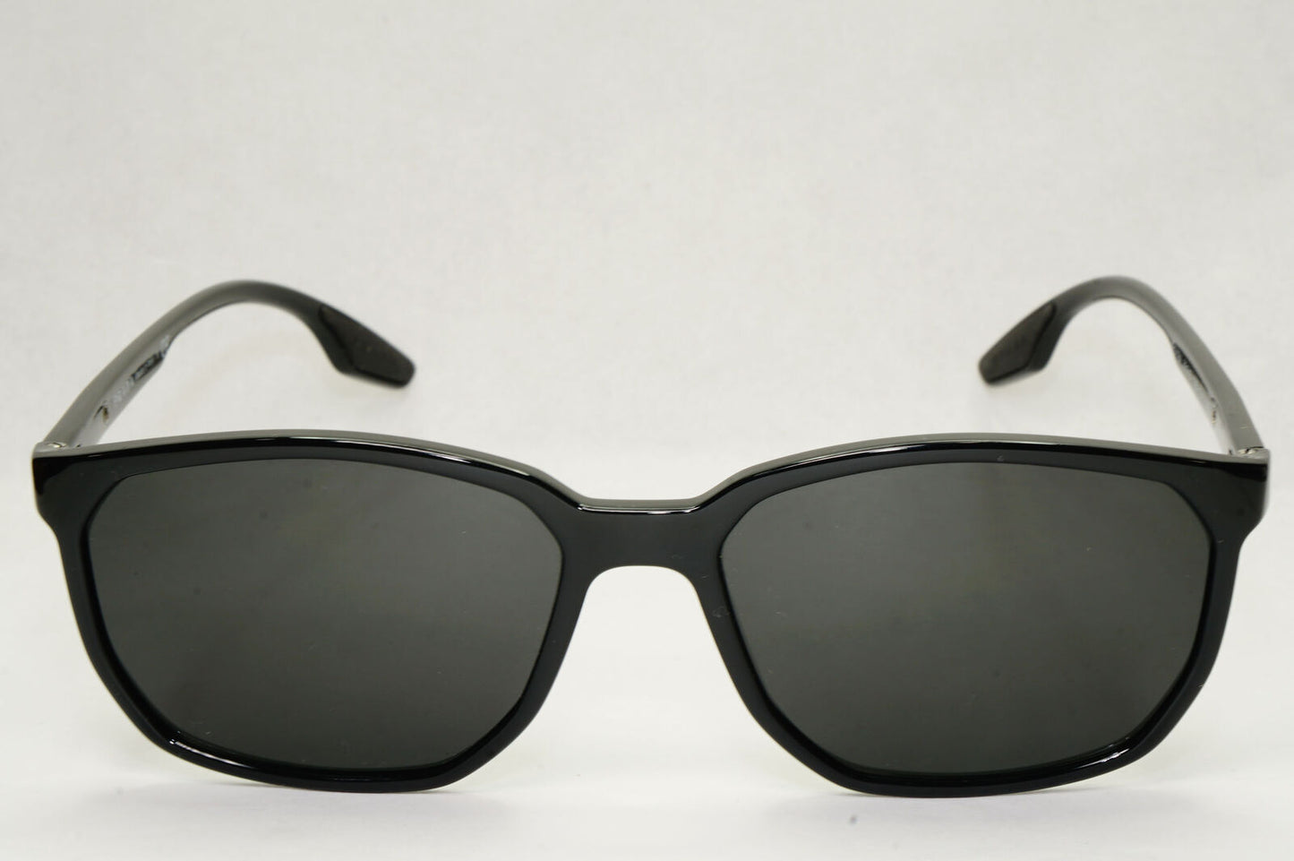 Prada Sunglasses Black Glossy Square Red Stripe PS03MV VPS 03M 1AB-1O1 55mm
