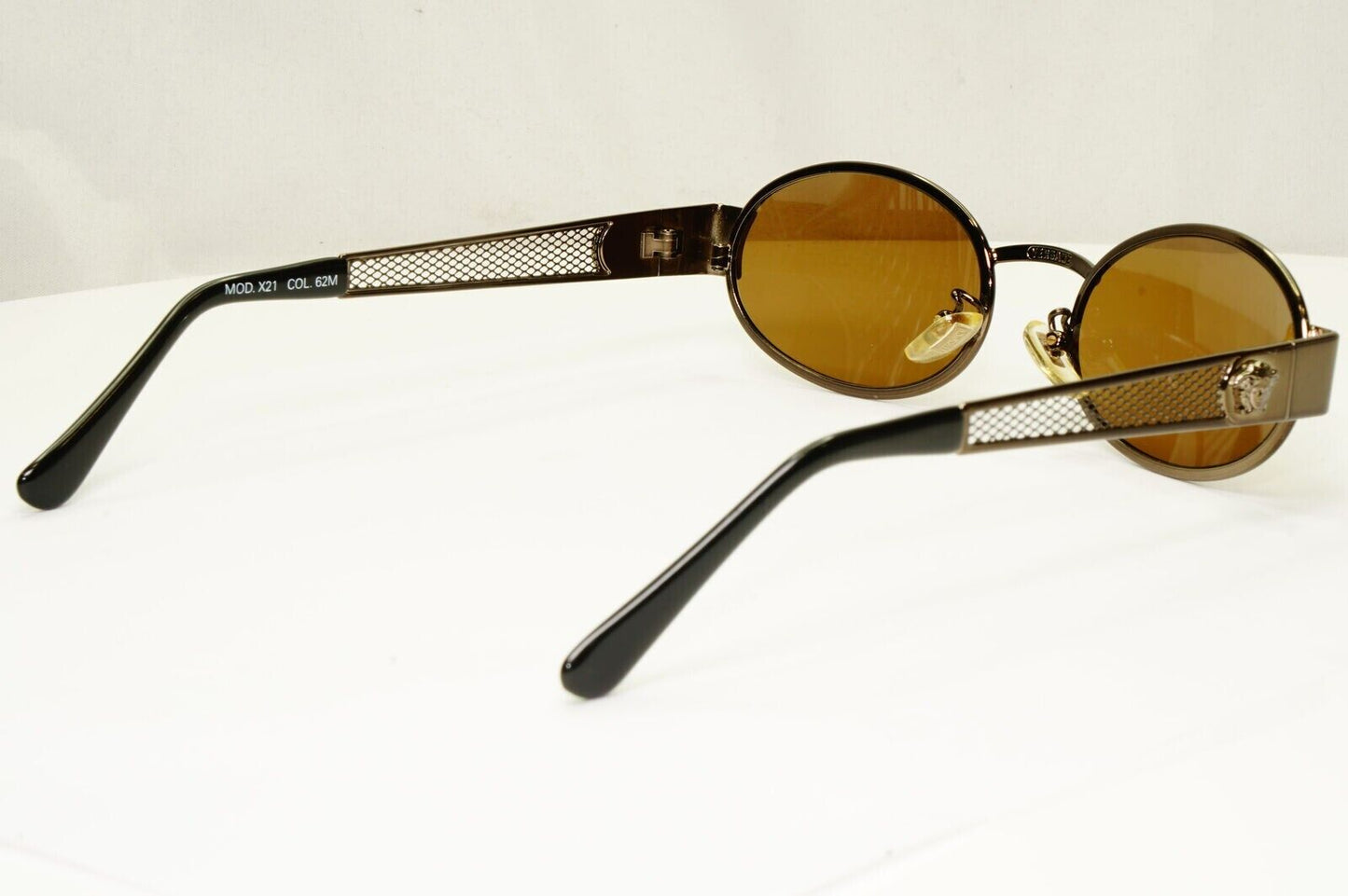 Gianni Versace 1996 Vintage Metal Mesh Brown Medusa Sunglasses MOD X21 COL 62M