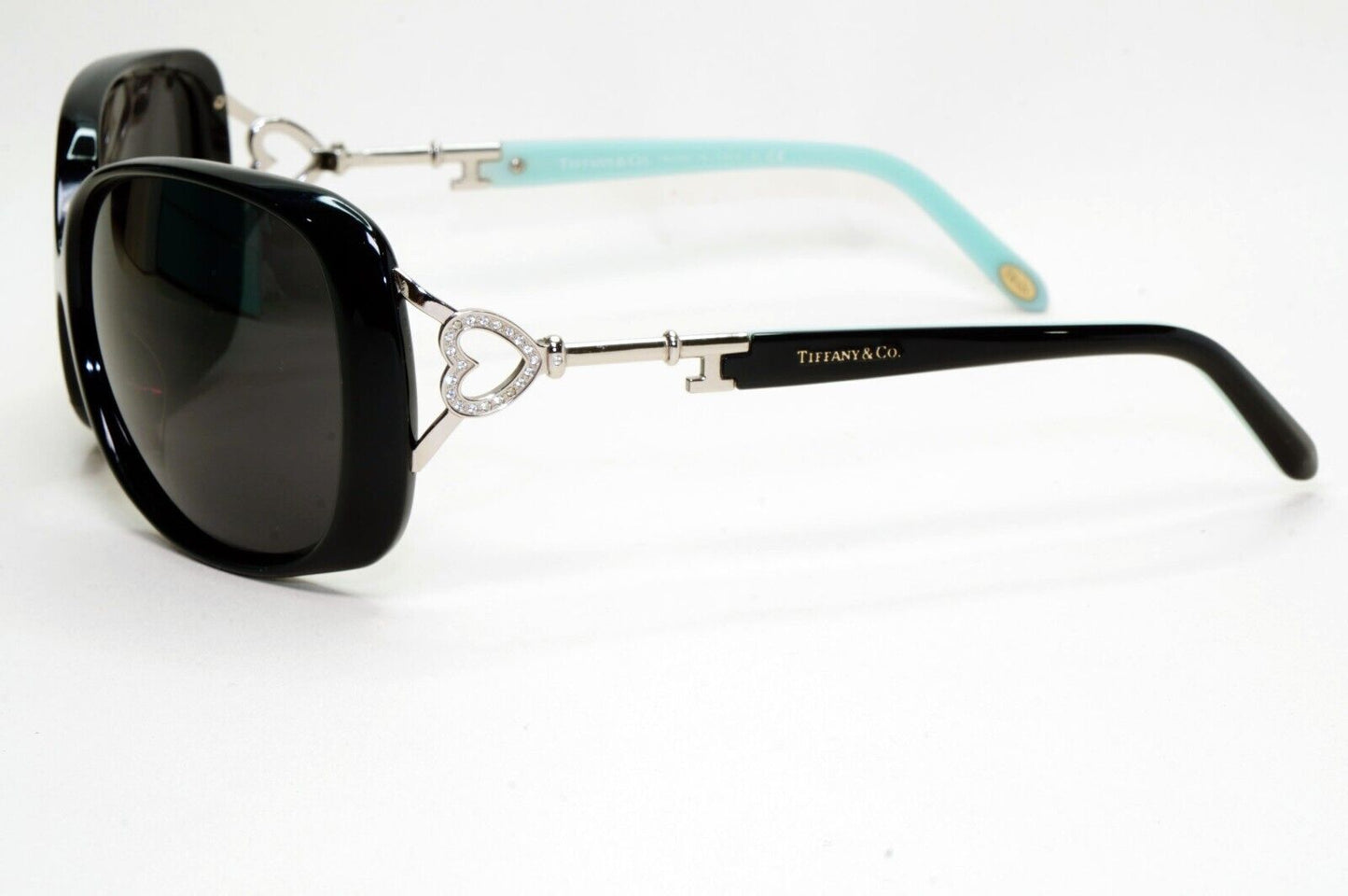 Tiffany & Co Sunglasses Crystal Keys Black Silver Large TF 4055-B 8001/4L 131024