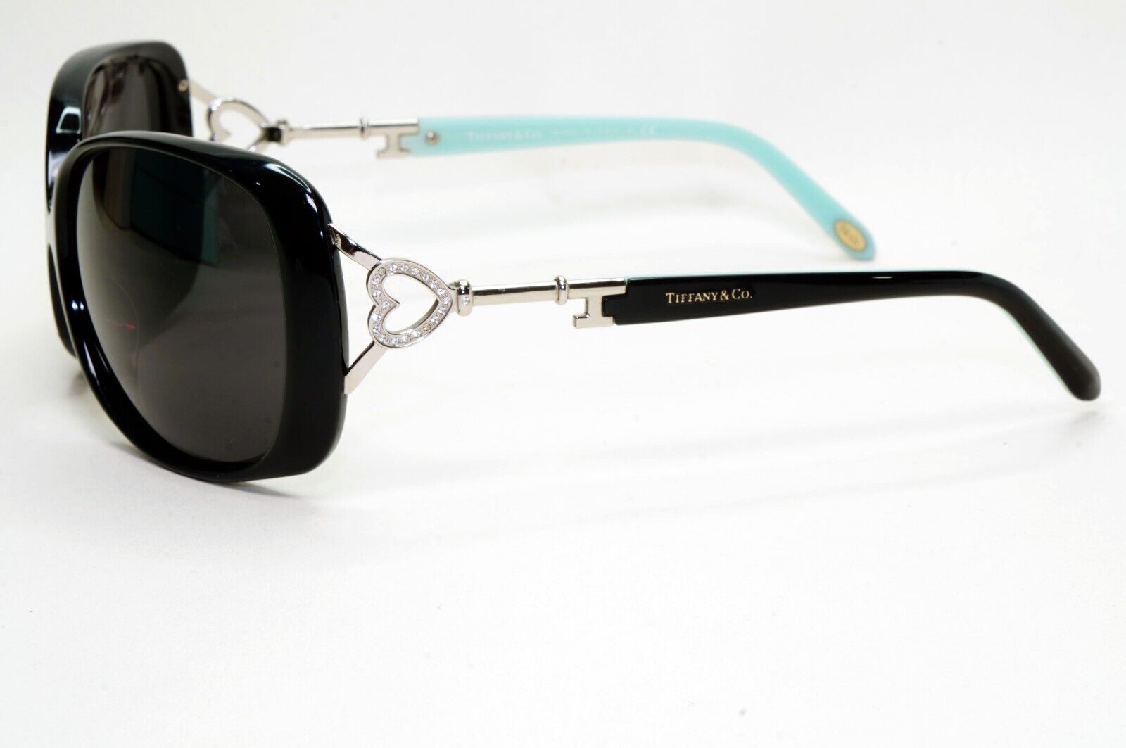 Tiffany & Co Sunglasses Crystal Keys Black Silver Large TF 4055-B 8001/4L 131024