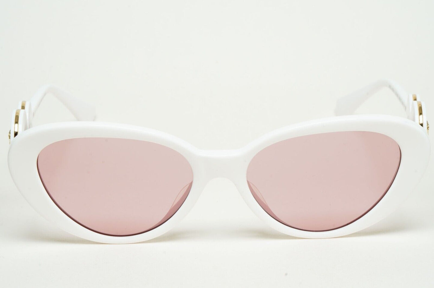 Versace Sunglasses White Cat Eye Pale Pink Gold Medusa MOD VE 4433-U 314/84 54mm