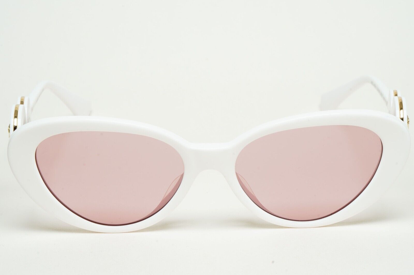 Versace Sunglasses White Cat Eye Pale Pink Gold Medusa MOD VE 4433-U 314/84 54mm