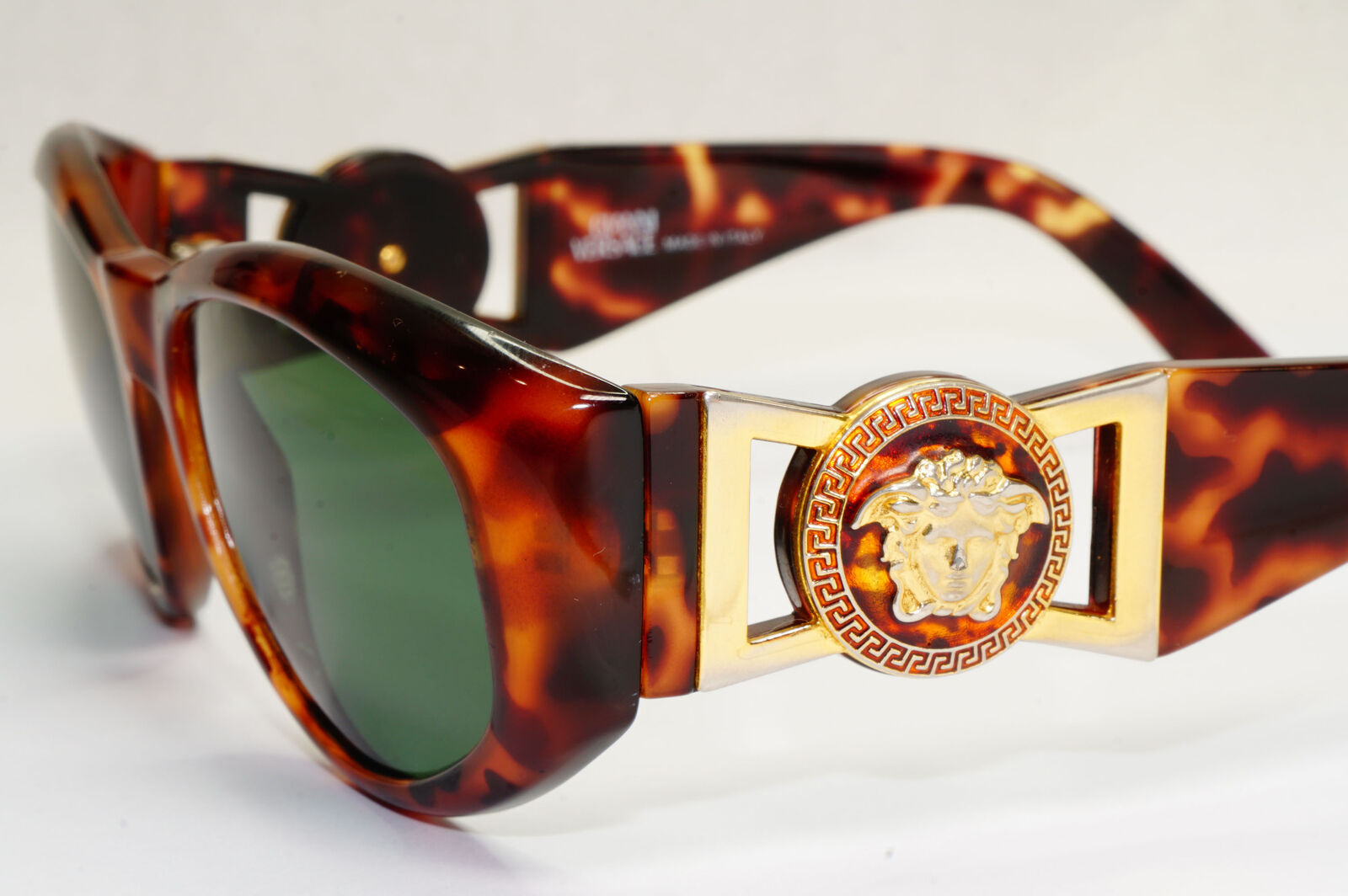 Gianni Versace Sunglasses 1996 Vintage Brown Gold MOD 424/M CO 869 Biggie 130224