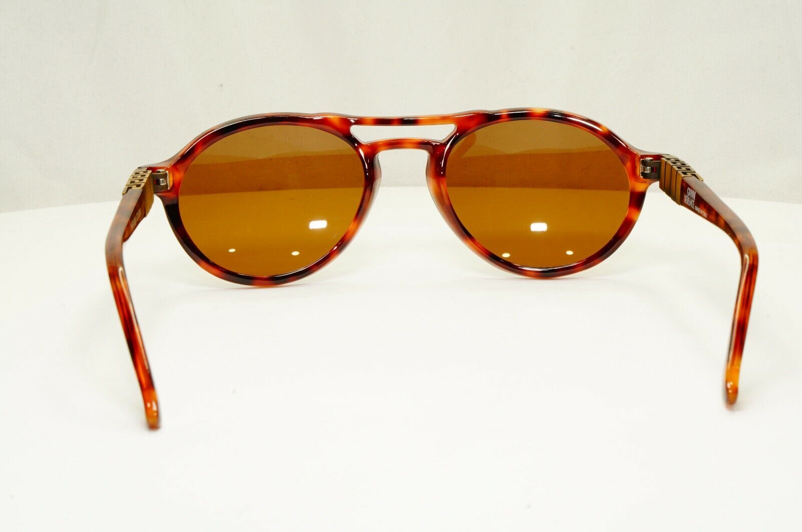 Gianni Versace 1996 Mens Vintage Brown Gold Sunglasses Meander MOD 535 COL 806