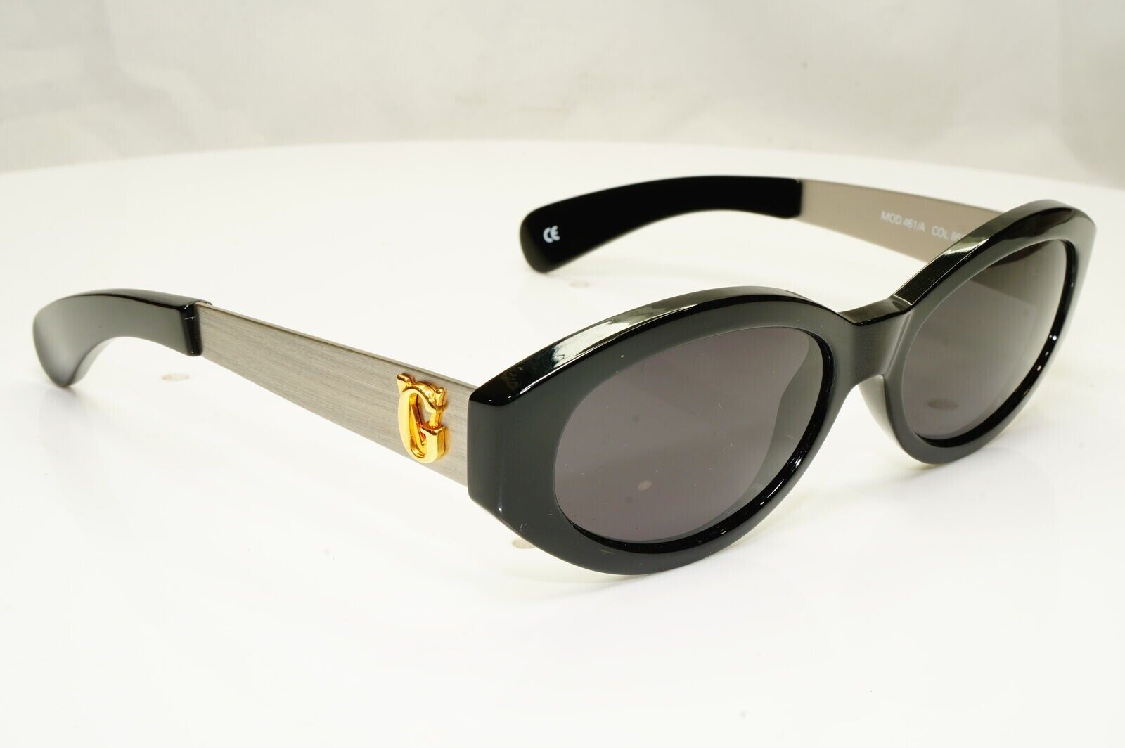 Gianni Versace 1996 Unisex Vintage Gold Black Sunglasses MOD 461/A COL 852