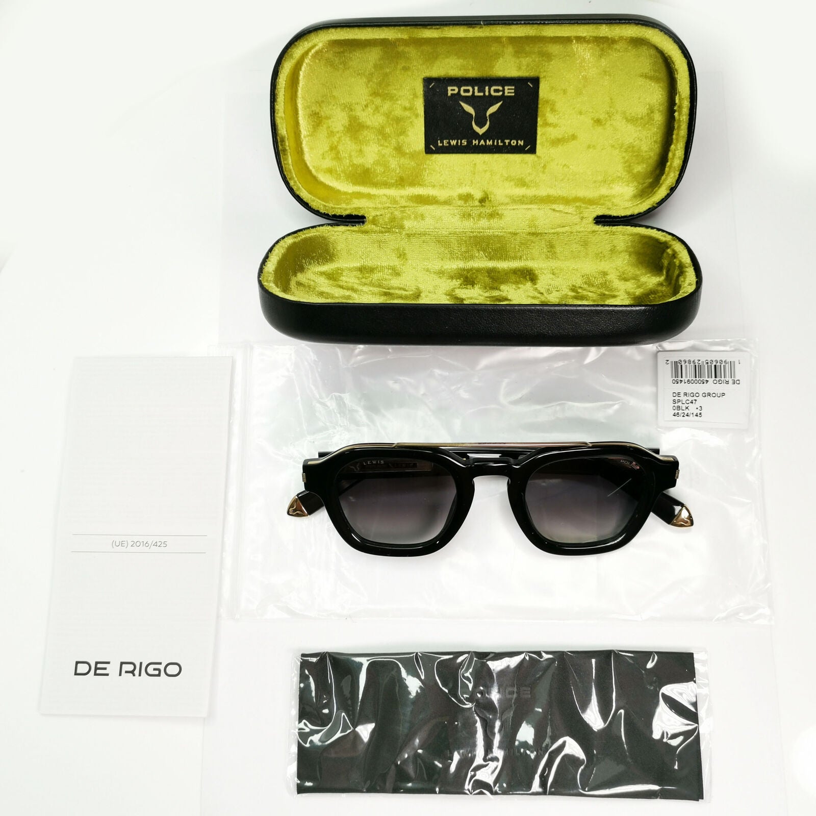 Police Lewis Hamilton F1 Sunglasses Black Smoke Gradient Gold SPL C47 COL 0BLK
