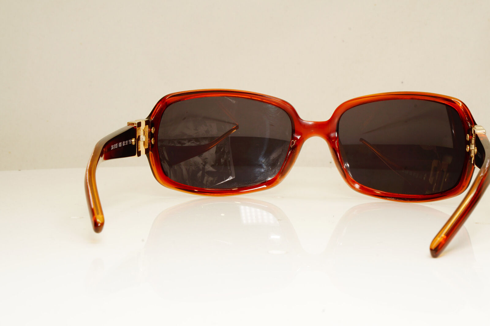 Dolce & Gabbana Brown Gold Diamante Womens Vintage Sunglasses D&G 810 K85 28655