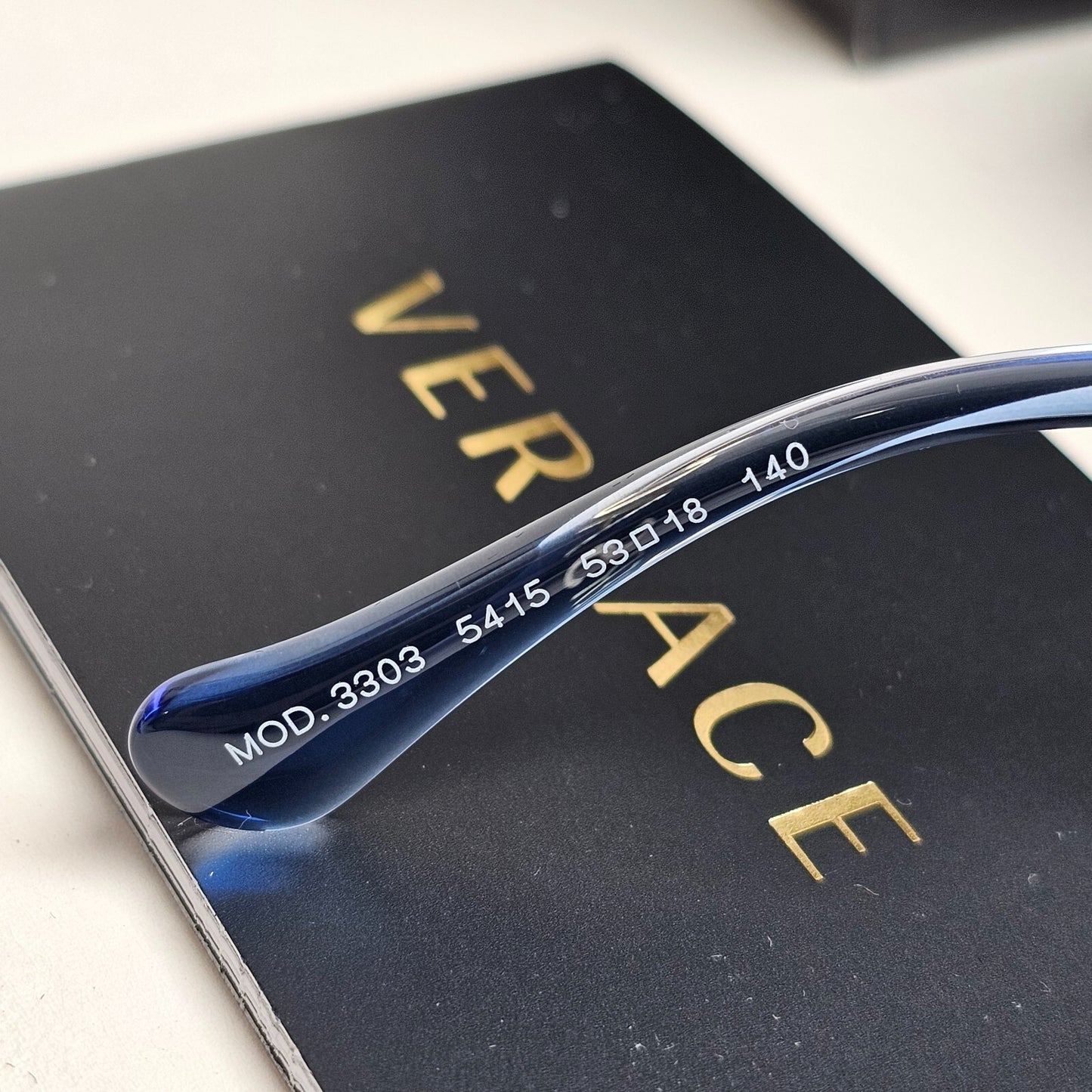 Versace Sunglasses Black Blue Transparent Gold Medusa MOD VE 3303 5415 53mm