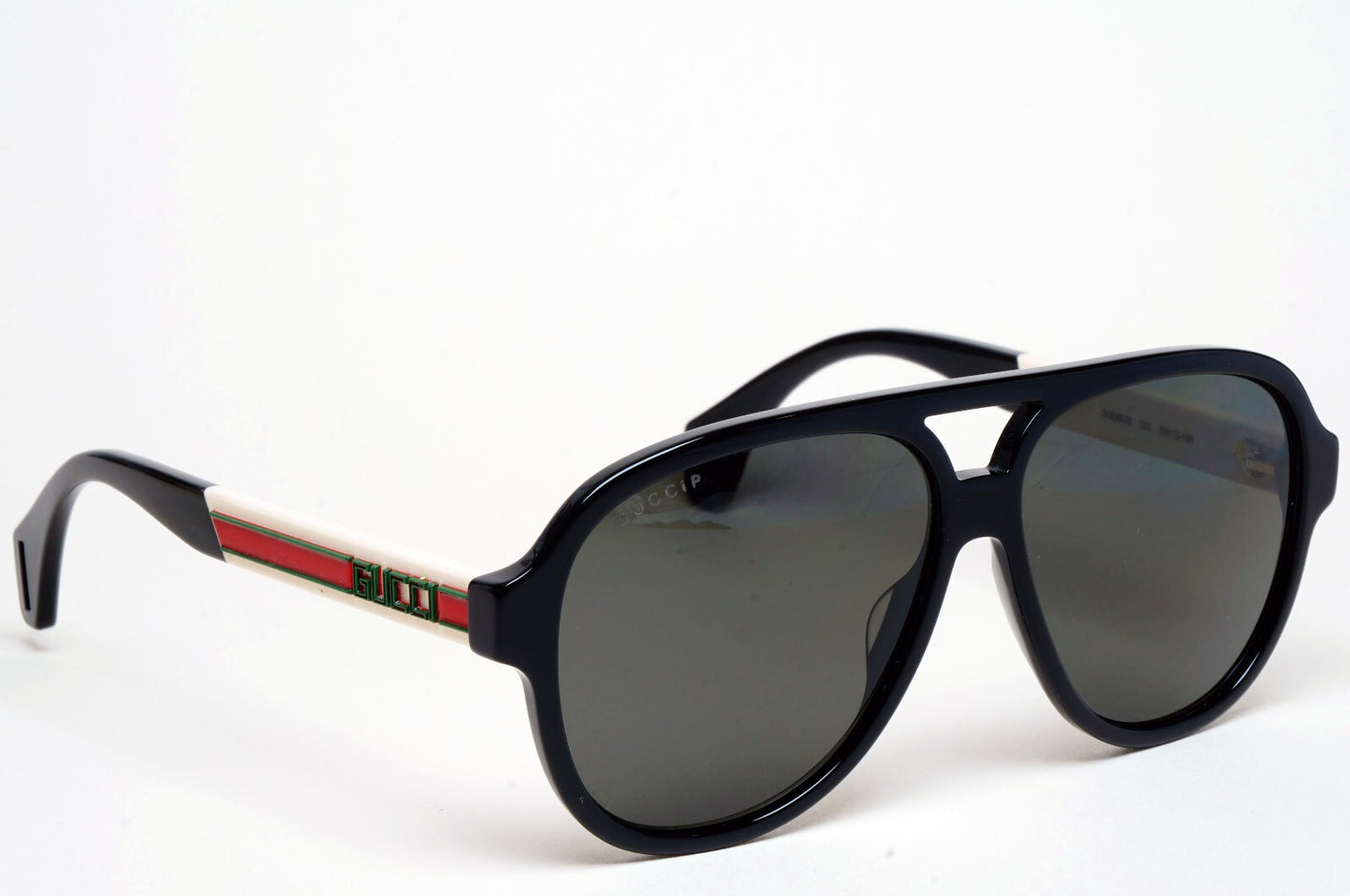 Gucci Sunglasses 2019 Black Polarised Pilot White Red GG 0463S 002 58mm 070325