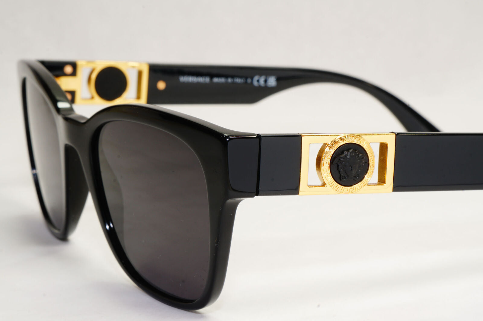 Versace Sunglasses Black Gold Medusa Square Unisex MOD 3314 GB1 52mm