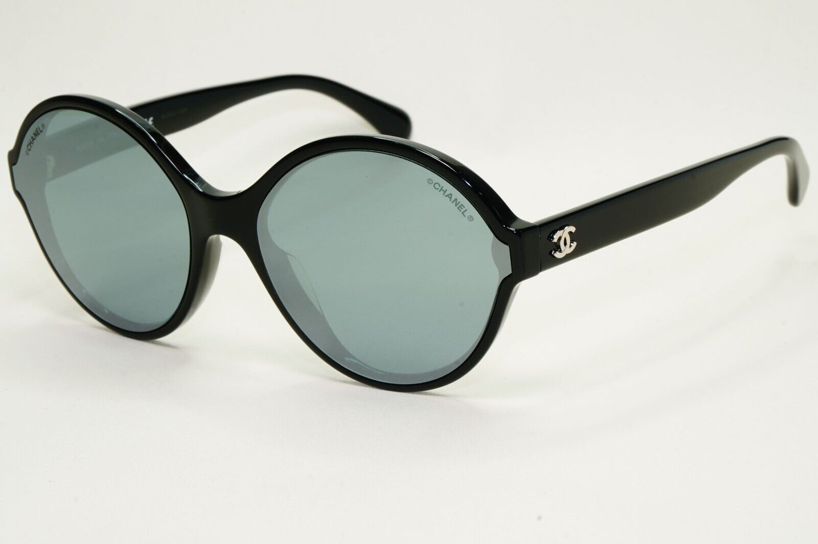 Chanel Sunglasses Black Grey Mirrored Silver Round 5387-A c.501/6G 58mm