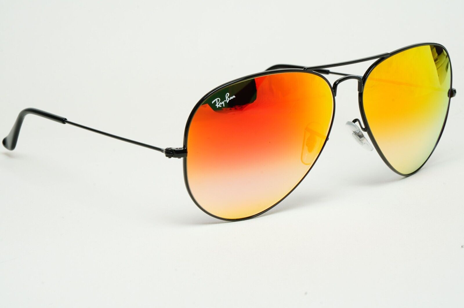 Ray-Ban Sunglasses Aviator Black Orange Mirror Pilot RB 3025 002/4W 62mm