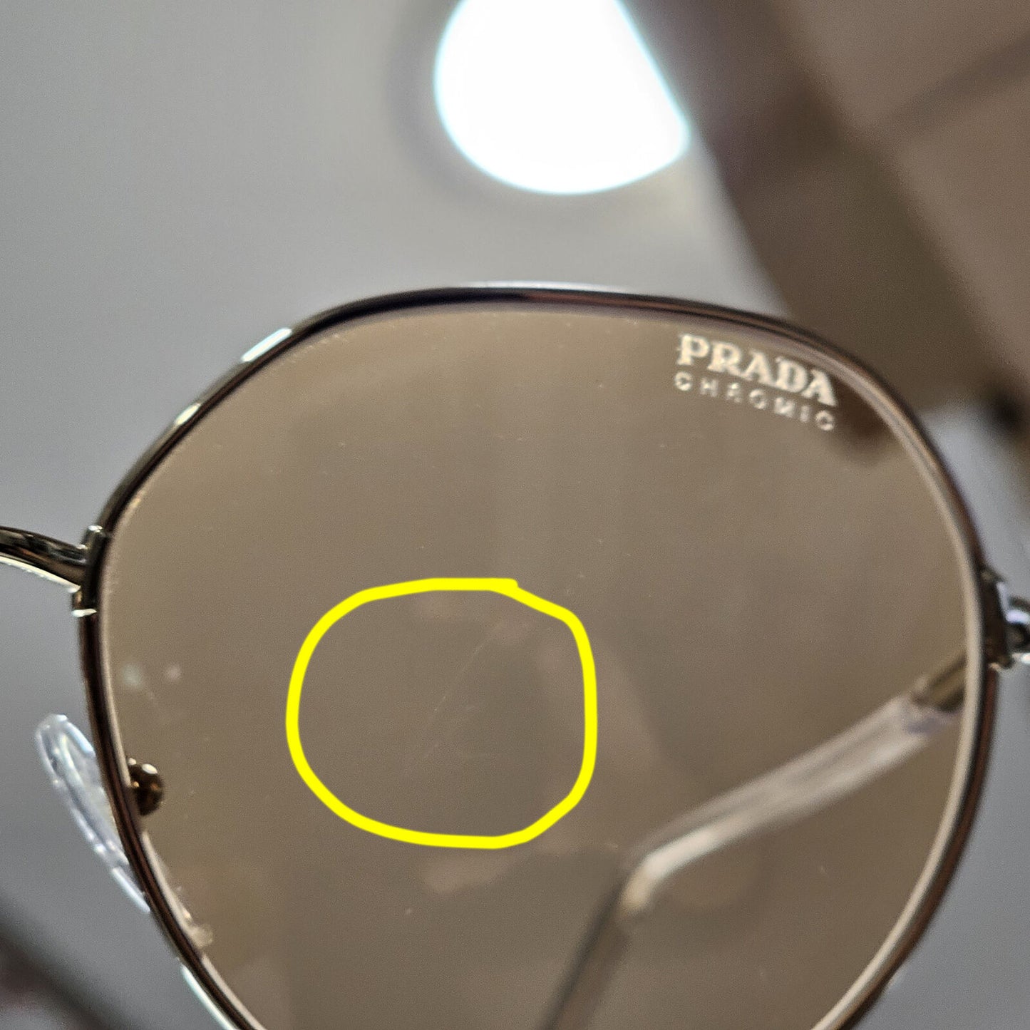 Prada Sunglasses Photochromic Gold Orange Round PR65XS SPR 65X ZVN-09D 58mm