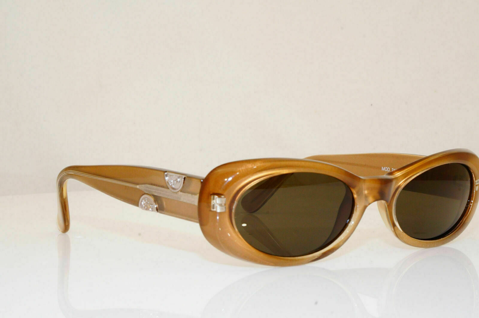 Gianni Versace 1996 Vintage Medusa Split Coin Sunglasses Brown MOD 248 COL 327
