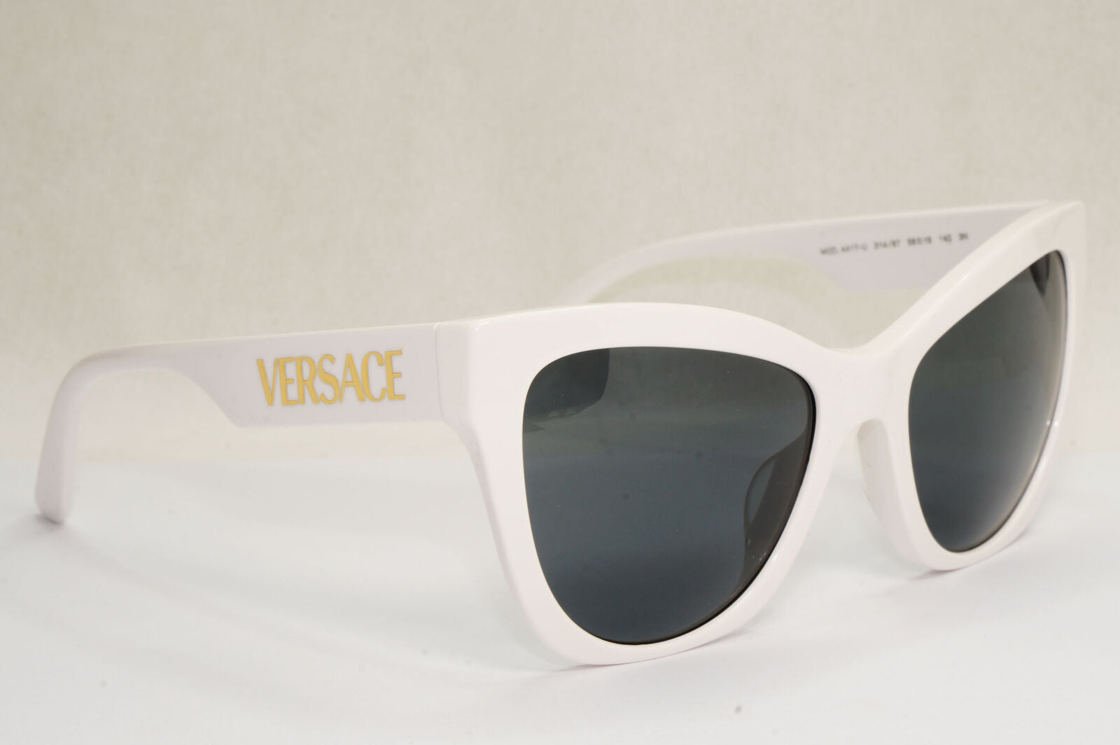 Versace Sunglasses White Gold Cat Eye Grey MOD VE 4417-U 314/87