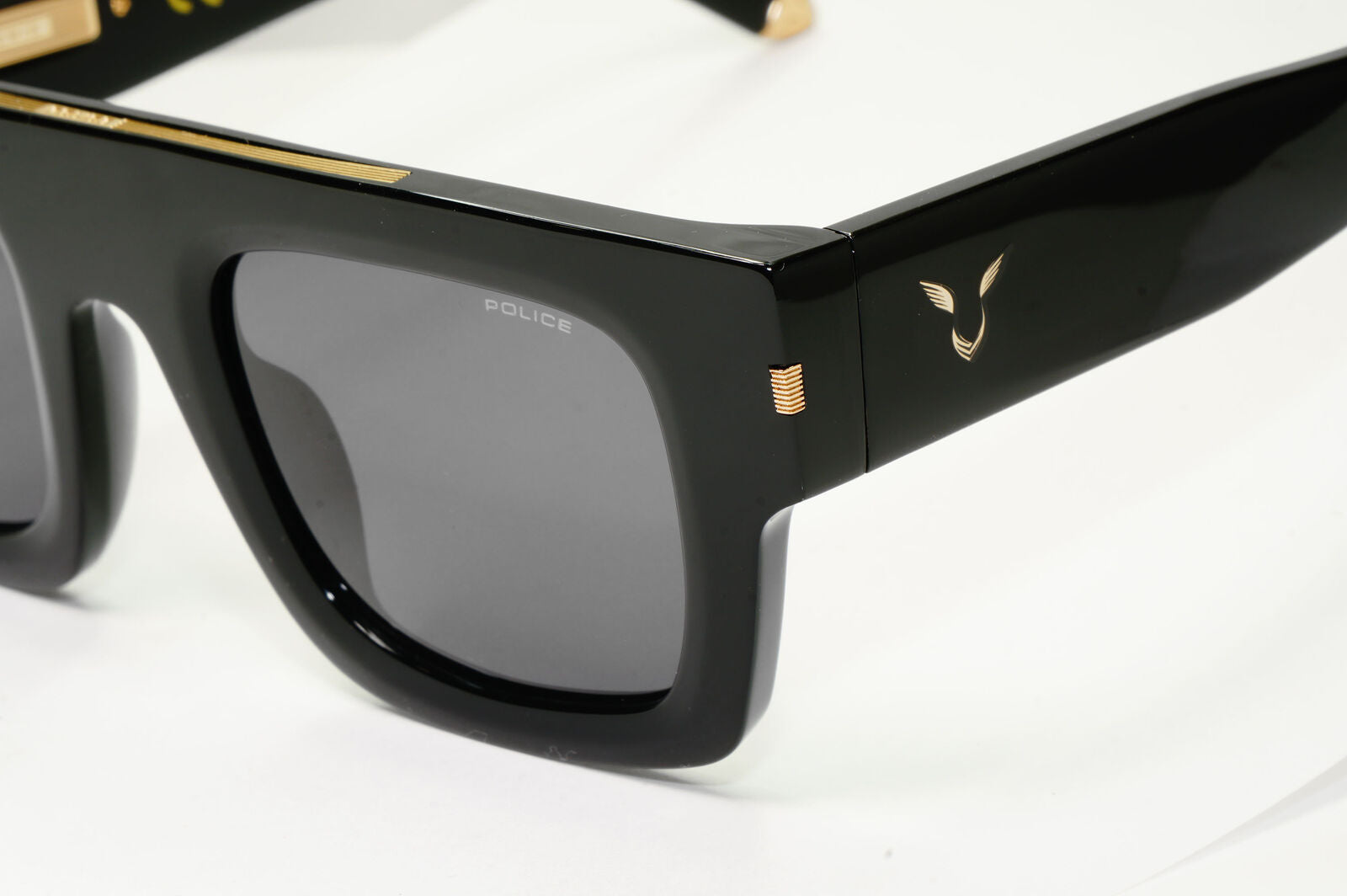 Police Lewis Hamilton F1 Sunglasses Black Gold Square Acetate SPL E13 COL 0BLK