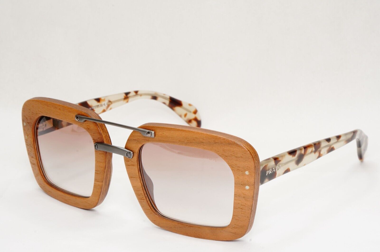 Prada Sunglasses Wood Square 2015 Brown Tortoise PR30RS SPR 30R IAM-4O0 051223