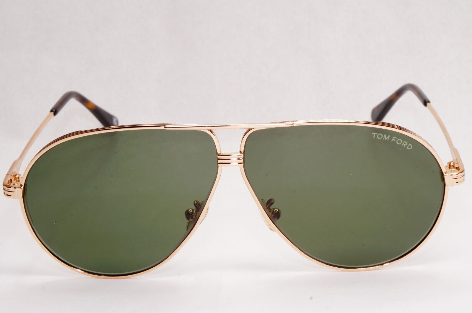 Tom Ford Sunglasses Jet Gold Green Metal Pilot Large FT0734-HTF 734-H 28N 64mm