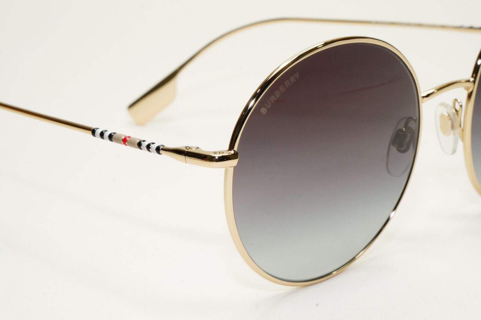 Burberry Sunglasses Round Gold Grey Gradient Metal Pippa BE 3132 1109/8G 58mm