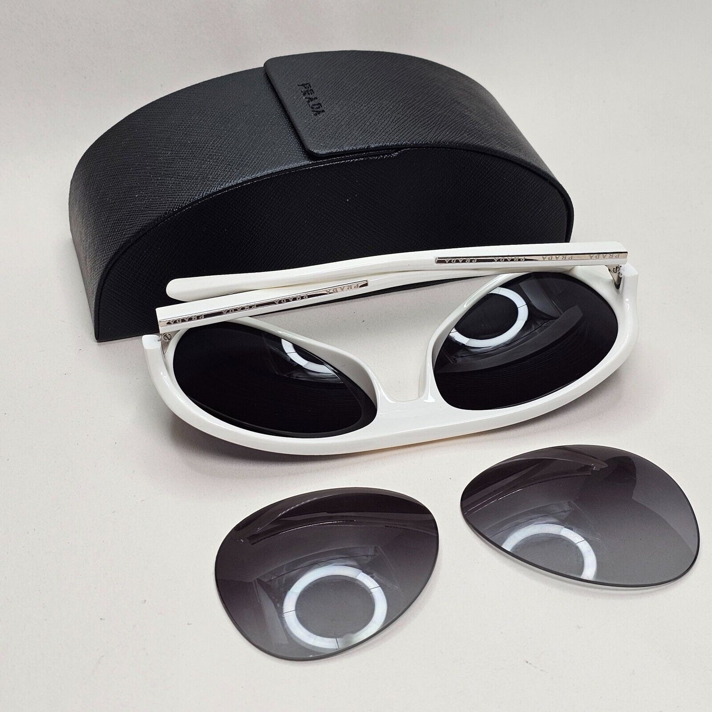 Prada Sunglasses 2012 Vintage White Black Unisex PR19NS SPR 19N 4AO-3M1 051124
