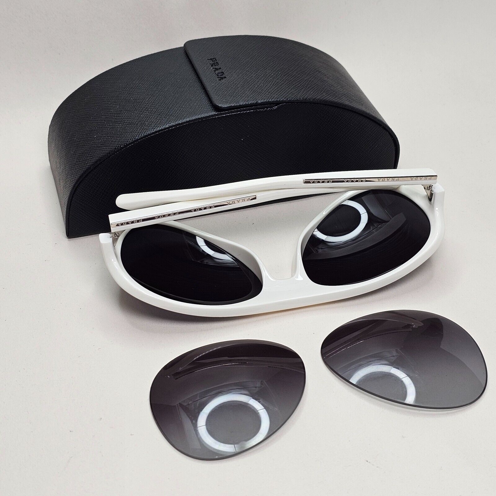 Prada Sunglasses 2012 Vintage White Black Unisex PR19NS SPR 19N 4AO-3M1 051124