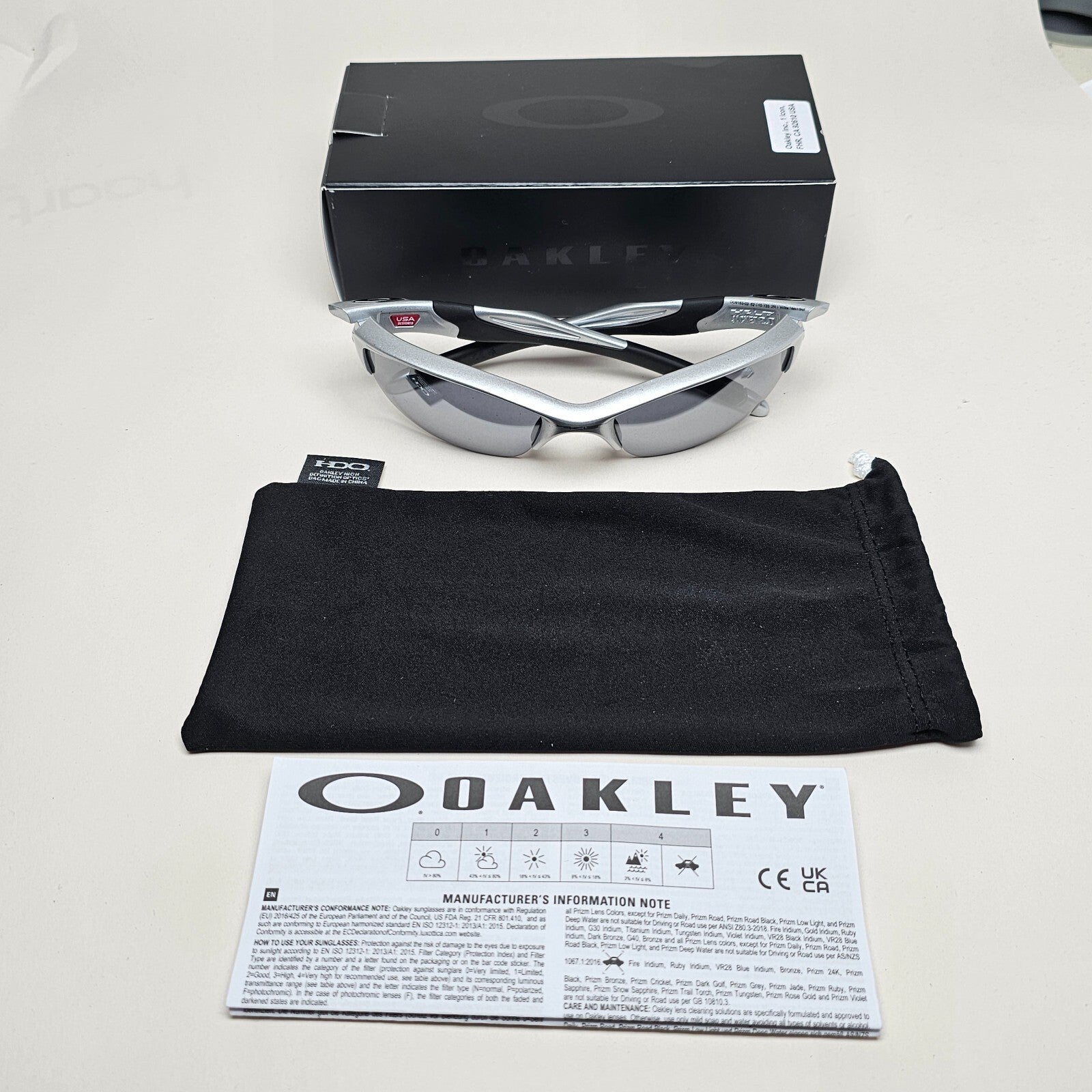 Oakley Sunglasses Half Jacket 2.0 (A) Silver Slate Iridium Wrap OO 9153 02 62mm