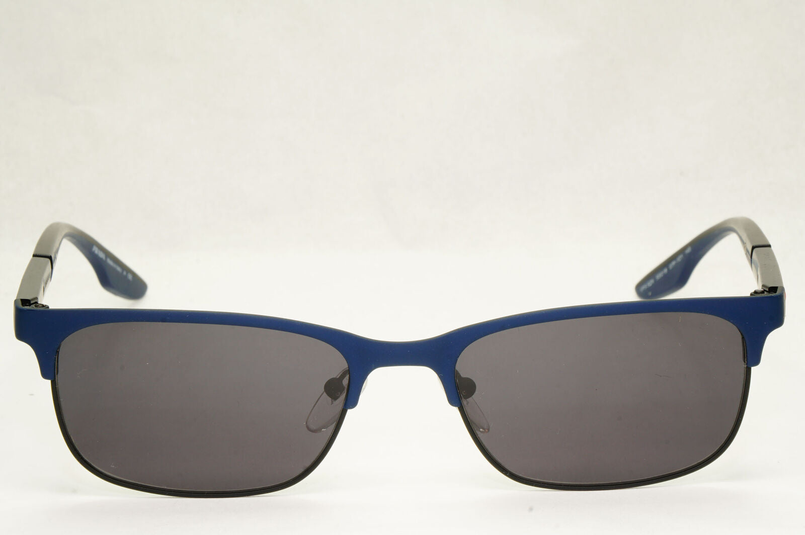 Prada Sunglasses Black Dark Blue Rubber Rectangle PS52NV VPS 52N 07P-1O1 53mm