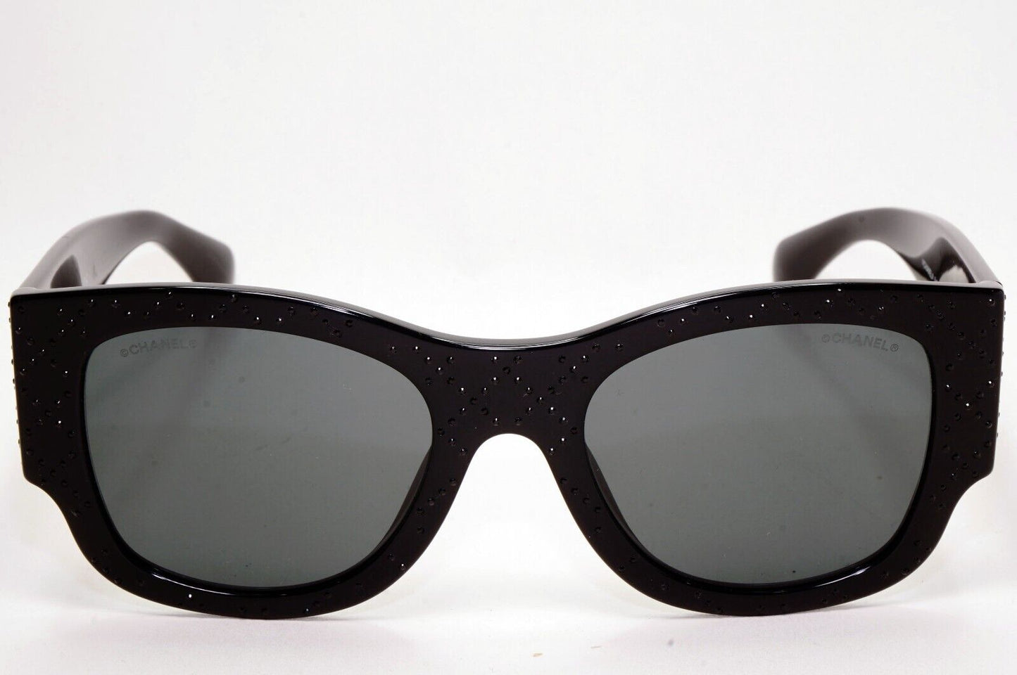 Chanel Sunglasses Black Diamante Rhinestone Square Large 5421-B c.501/S4 53mm