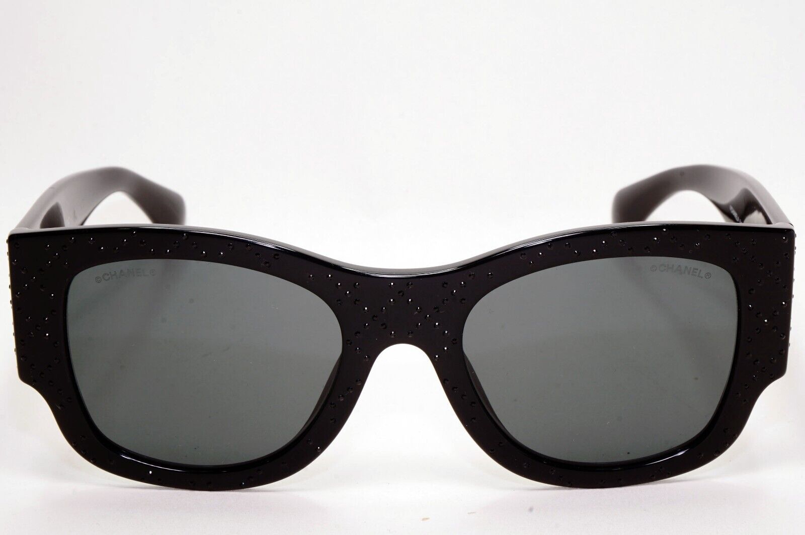 Chanel Sunglasses Black Diamante Rhinestone Square Large 5421-B c.501/S4 53mm