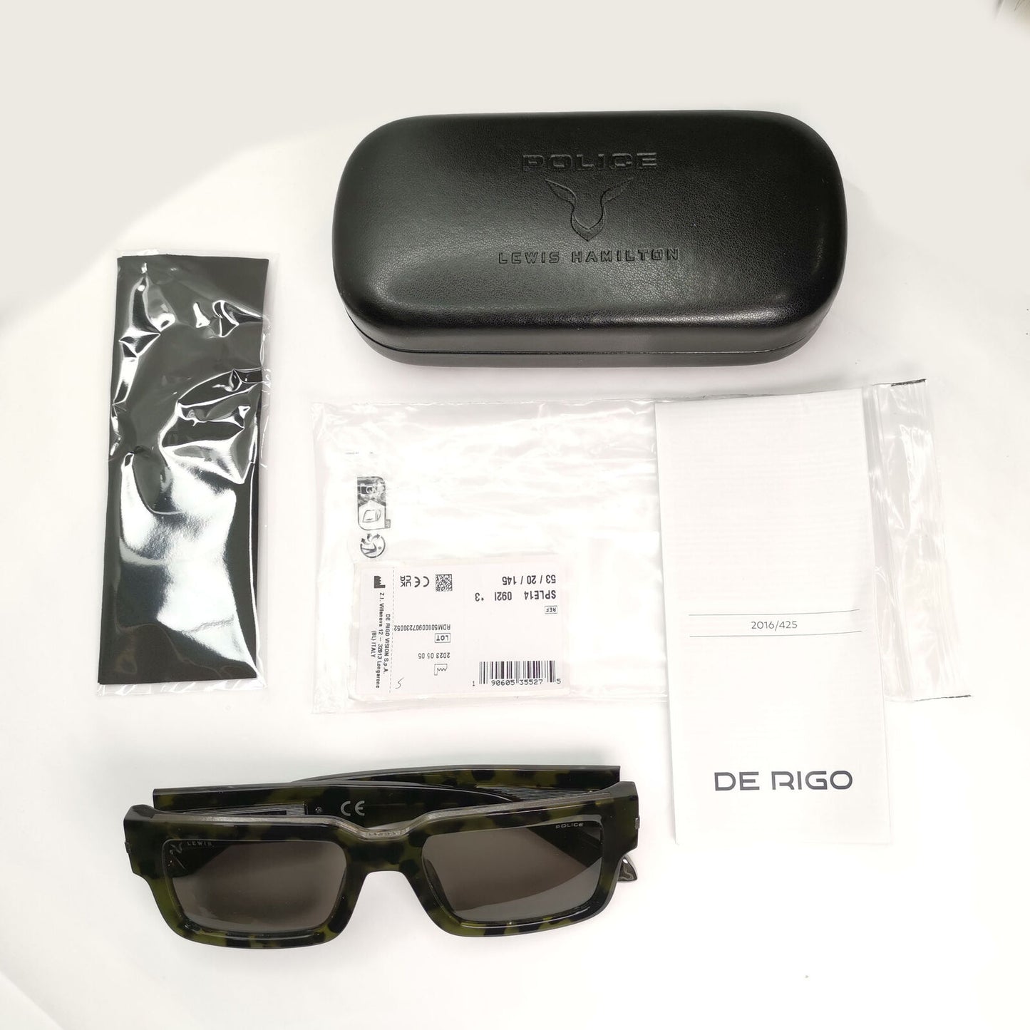Police x Lewis Hamilton Sunglasses F1 Grey Green Camo SPL E14 Lewis 32 COL 092I