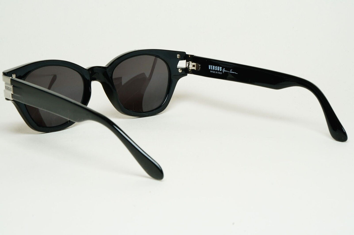 Versus Sunglasses 1996 by Gianni Versace Vintage Black Silver MOD E28 COL 852