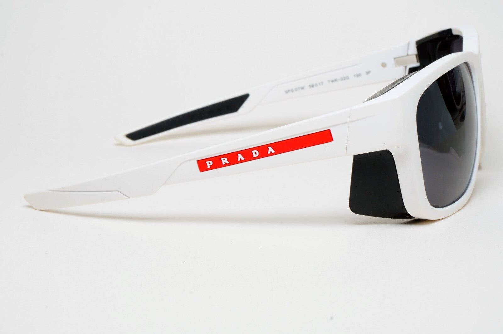 Prada Sunglasses Polarized White Wrap Side Shields PS07WS SPS 07W TWK-02G 200225