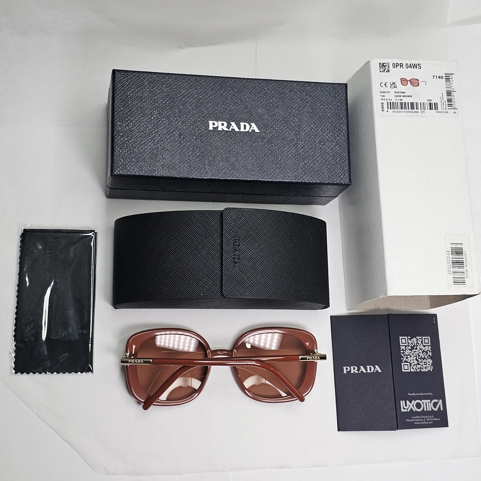 Prada Sunglasses Brown Square Gold PR04WS SPR 04W VAM-1P1 53mm