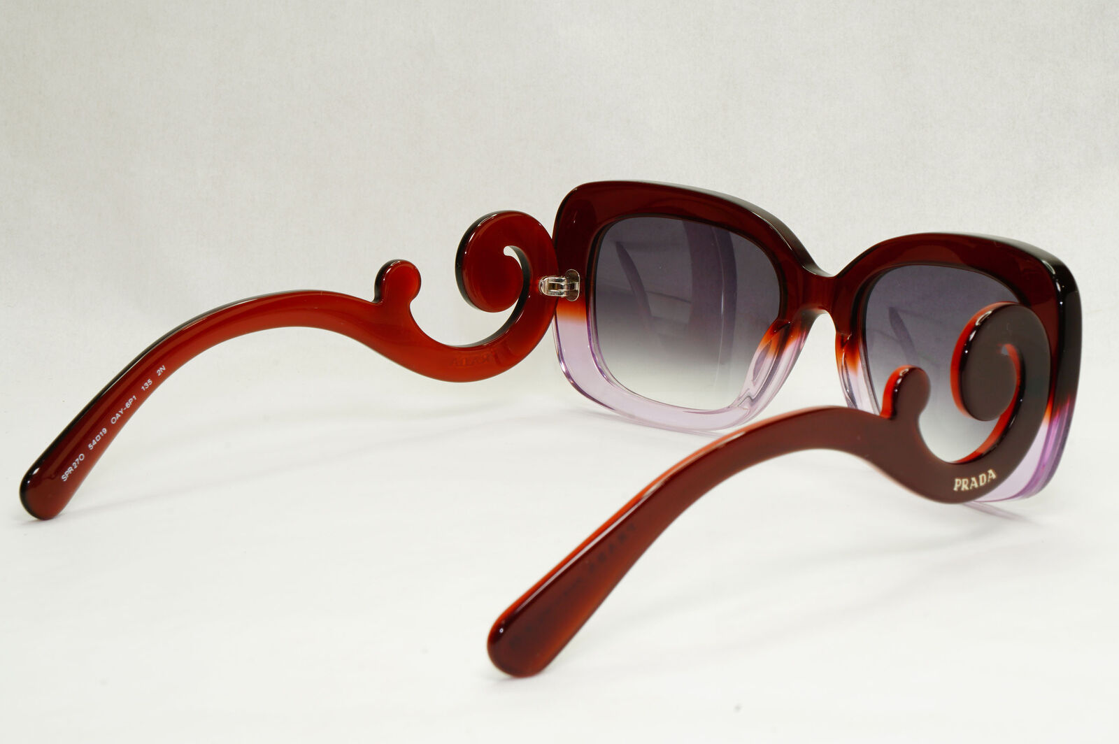 Prada Sunglasses Swirl Baroque Square Brown Grey PR27OS SPR 27O OAY-6P1 130124