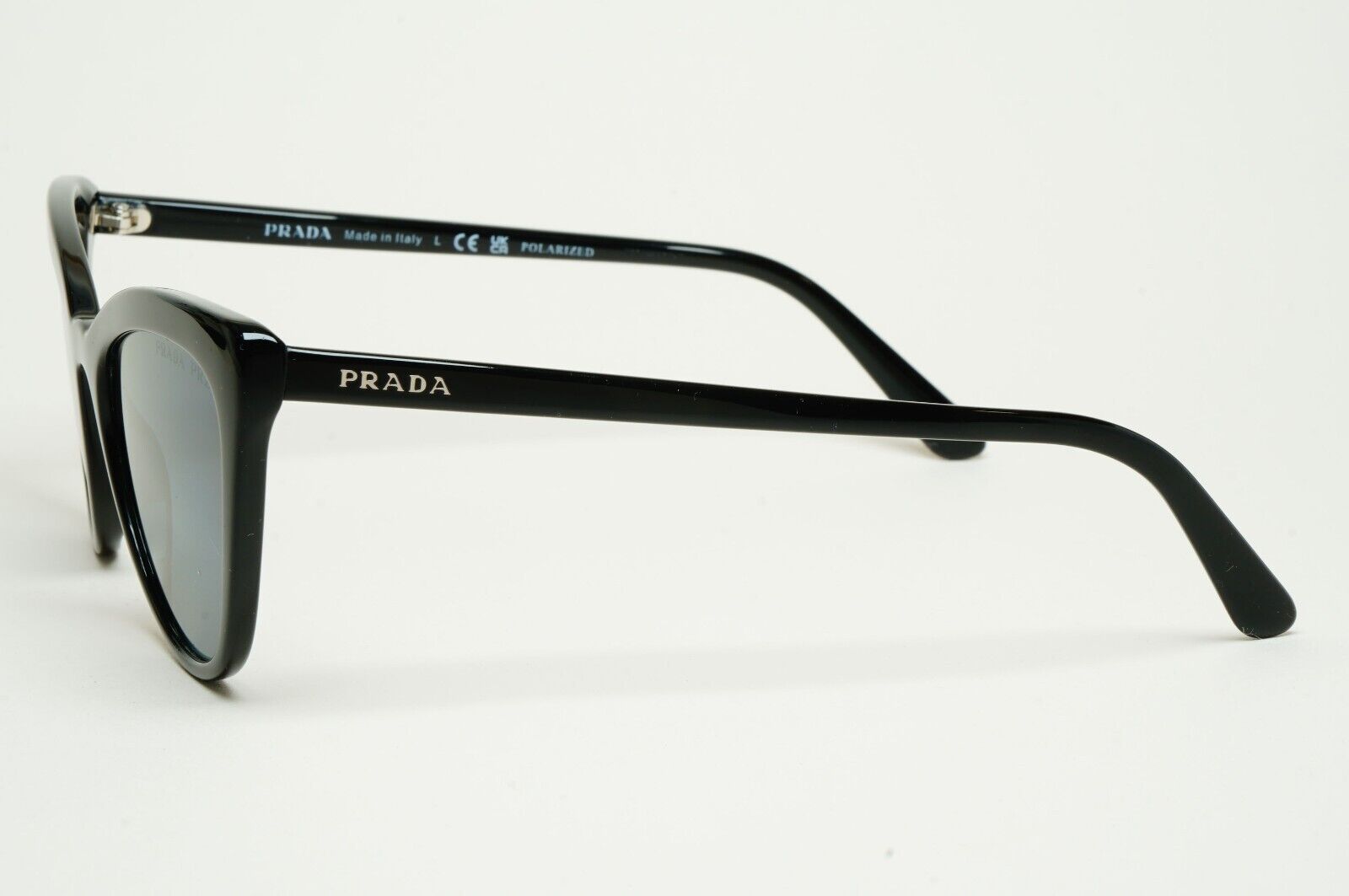 Prada Sunglasses Polarized Black Dark Grey Cat Eye PR01VS SPR 01V 1AB-5Z1 110225