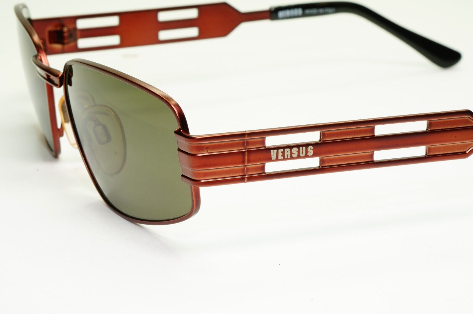 Versus Gianni Versace 1997 Sunglasses Vintage Brown Copper Green MOD R07 COL 87M