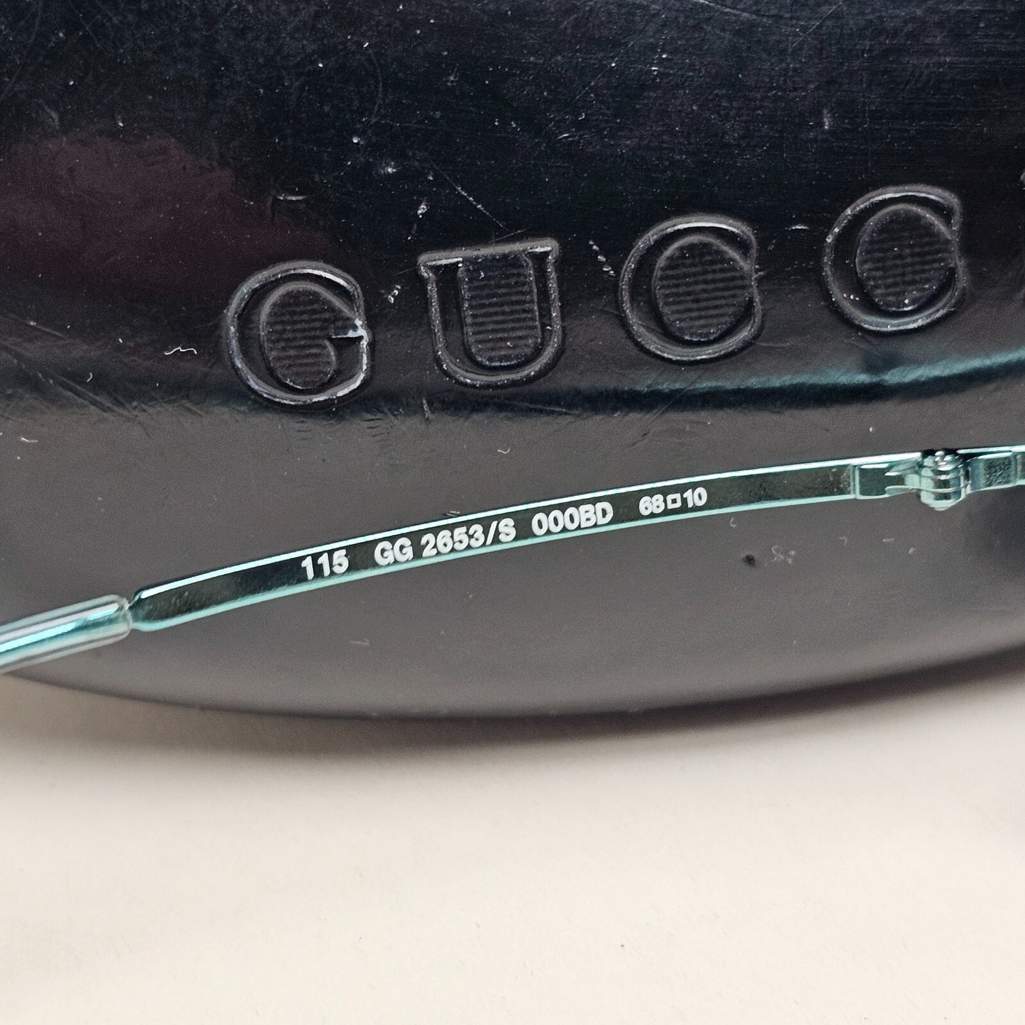Gucci Sunglasses 2003 Vintage Wrap Teal Blue Rimless GG 2653/S 000BD 070325
