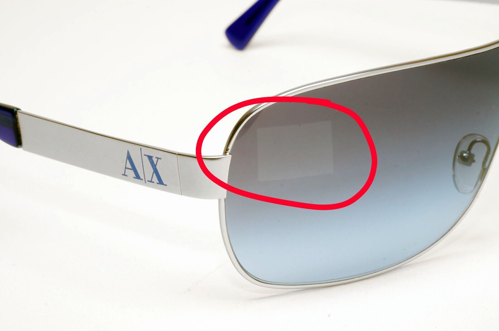 Armani Exchange Sunglasses 2015 Silver Blue Shield AX 2008 6020/4L [a] 221124