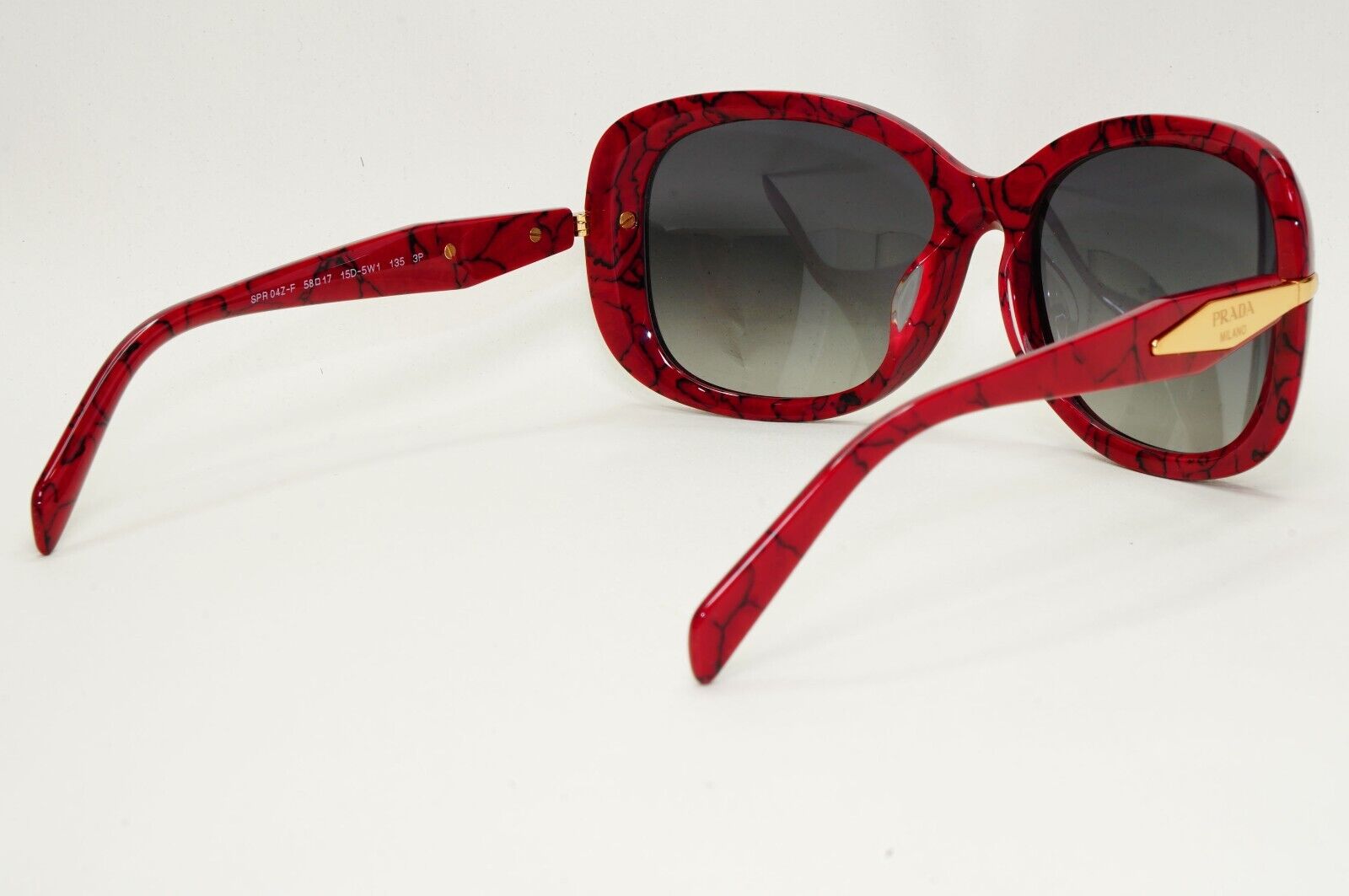 Prada Sunglasses Polarised Dark Red Etruscan Marble PR04ZS-F SPR 04Z-F 15D-5W1
