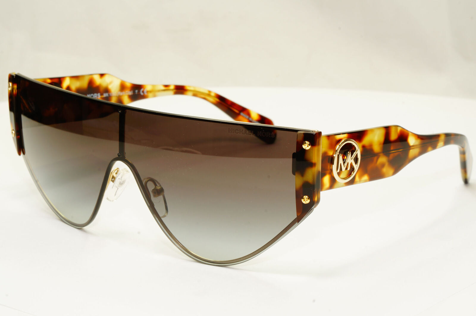 Michael Kors Womens Shield Visor Brown Gold Sunglasses MK 1080 Park City 10068G
