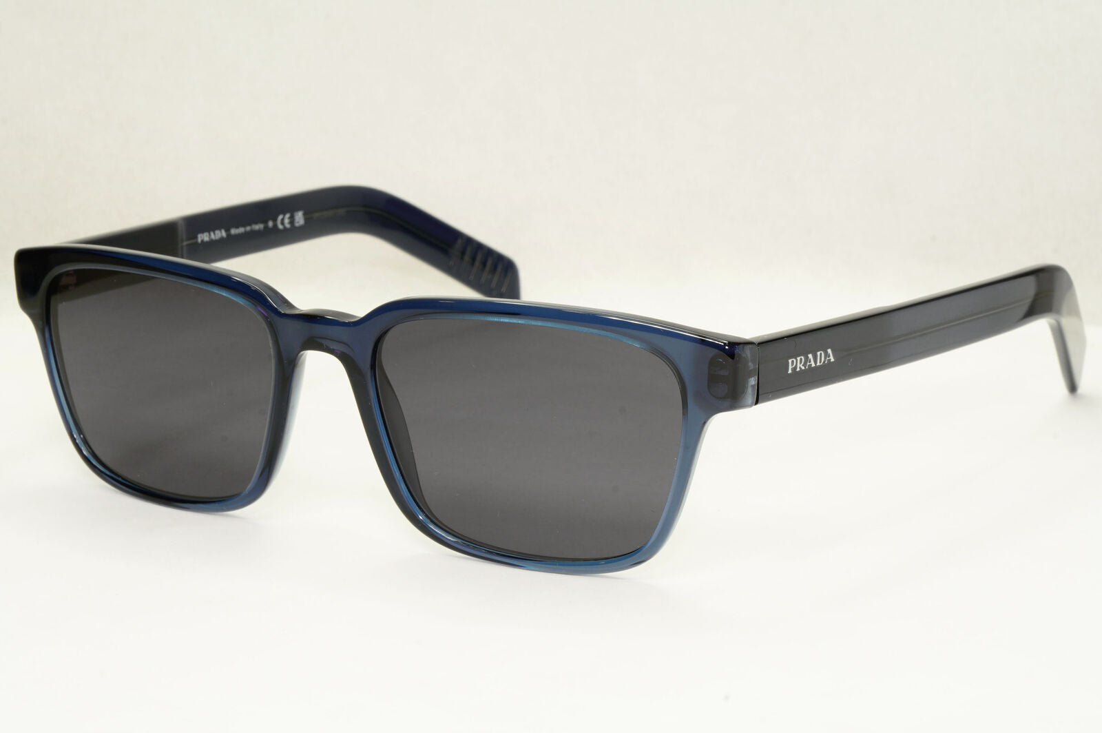 Prada Sunglasses Dark Blue Transparent Black Square PR15WV VPR 15W 08Q-1O1 53mm