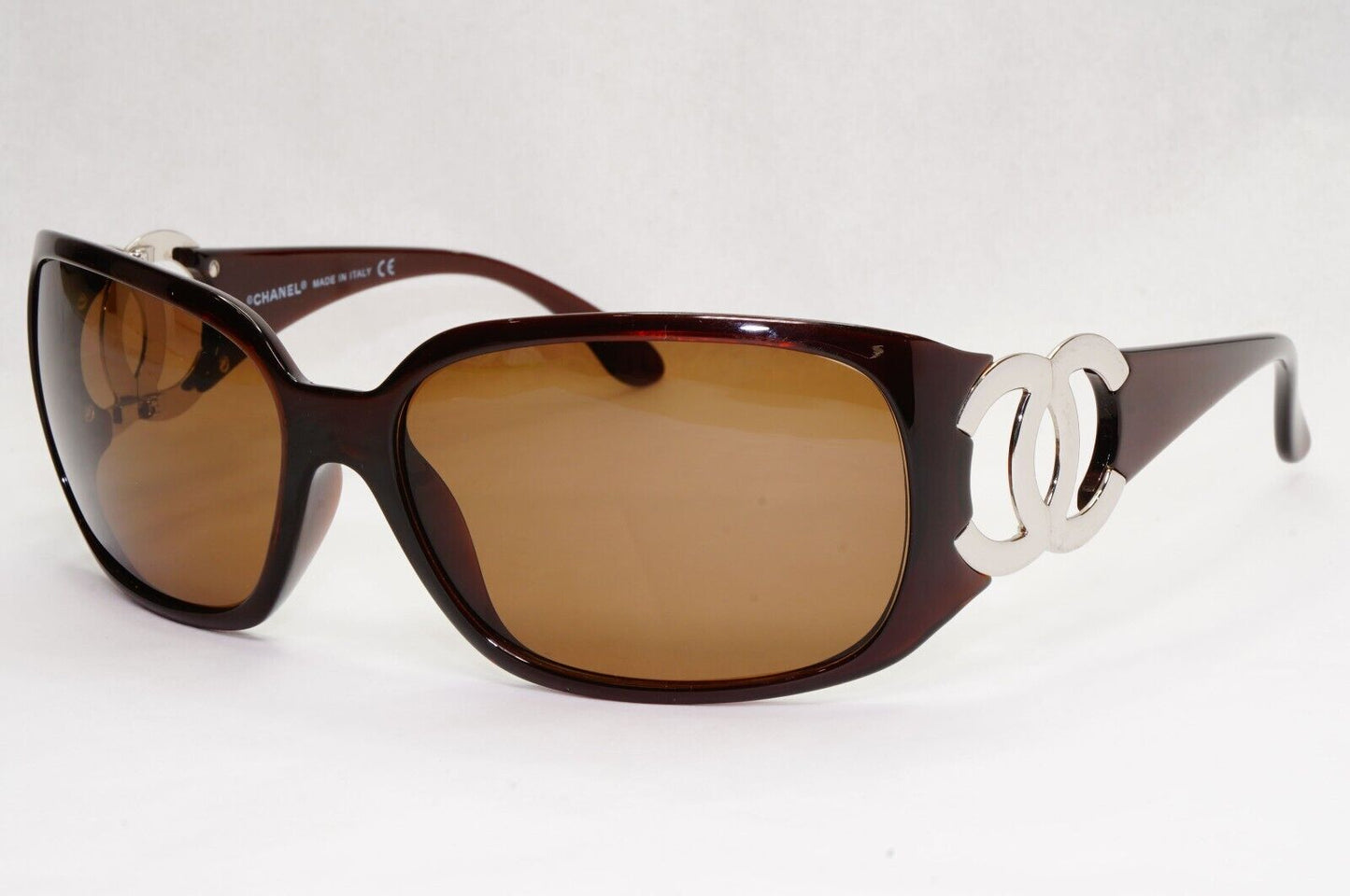 Chanel Sunglasses 2008 Vintage Brown Silver Square Large 6014 c.538/13 050124