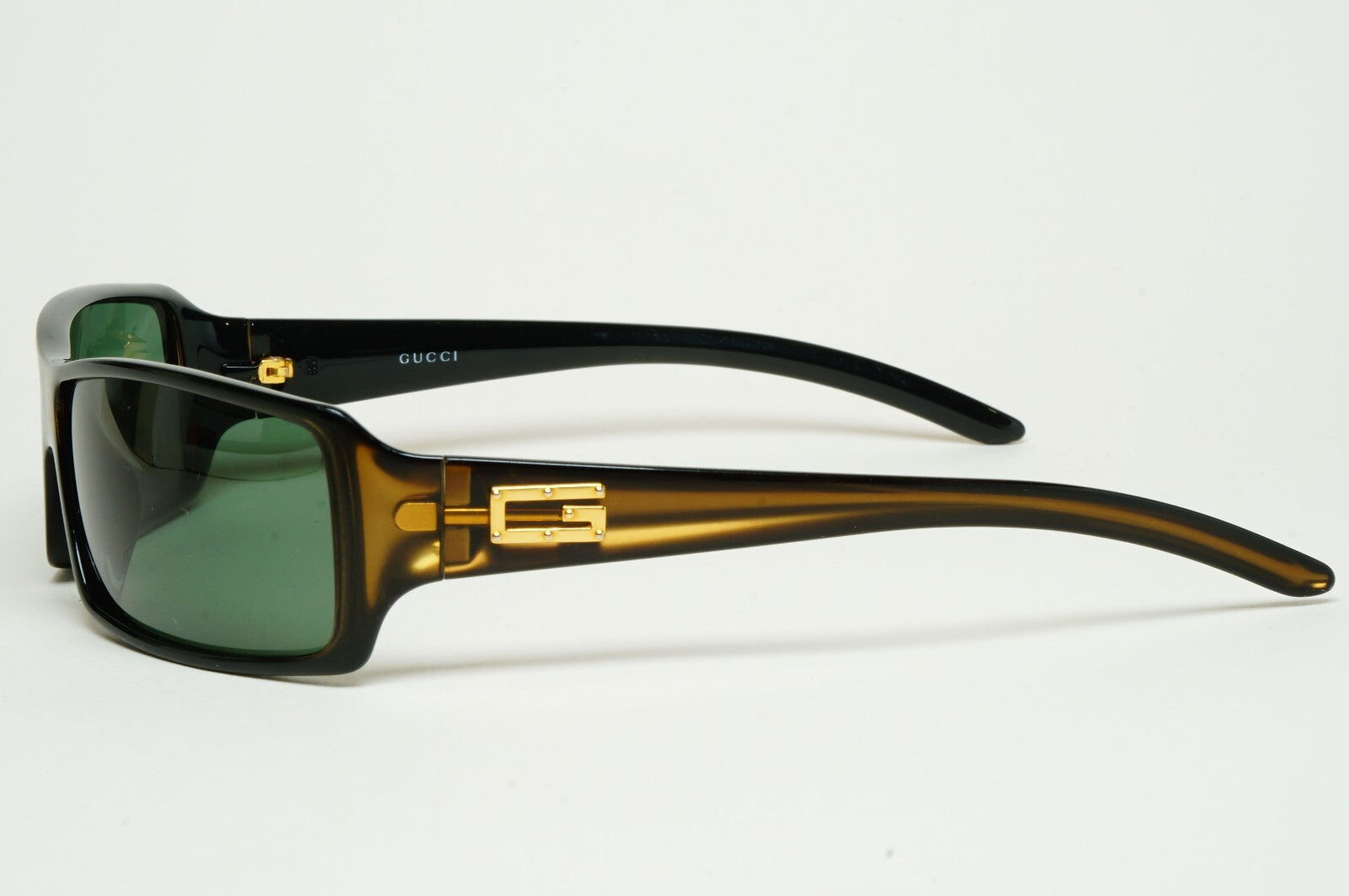 Gucci Sunglasses 1999 Vintage Rectangle Brown Honey Green GG 2515/S 9D1 100325
