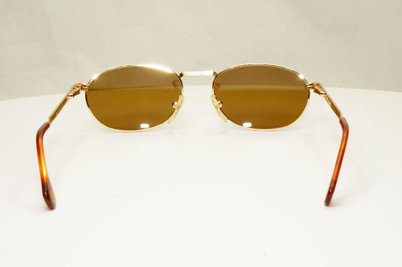 Gianni Versace 1995 Vintage Gold Meander Brown Metal Sunglasses MOD G61 COL 030