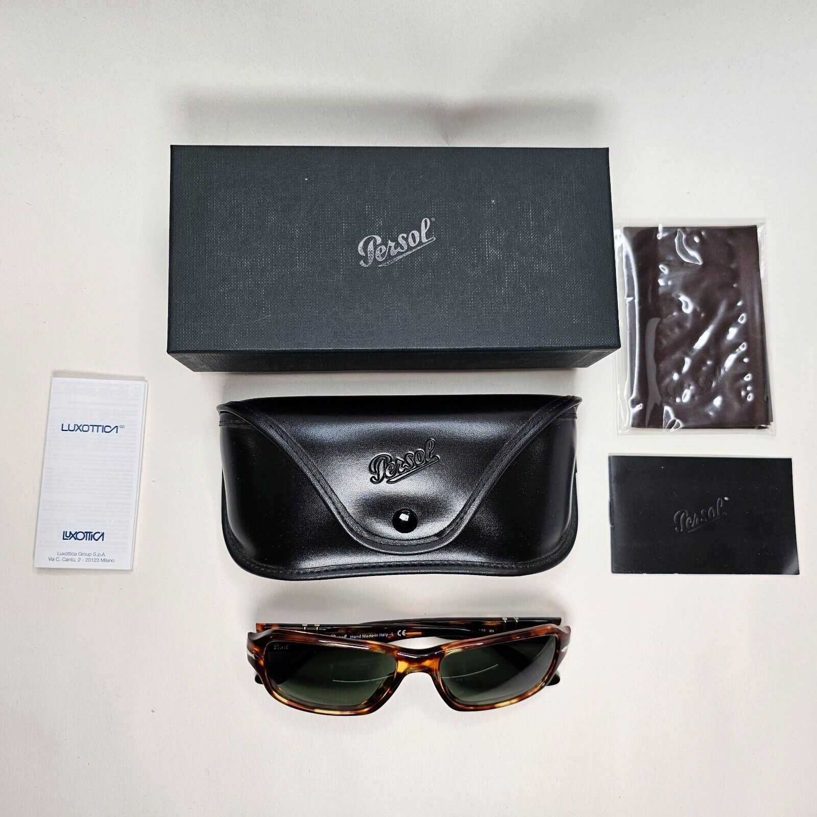 Persol Sunglasses 2012 Vintage Brown Tortoise Green Rectangle 2976-S 919/31 56mm
