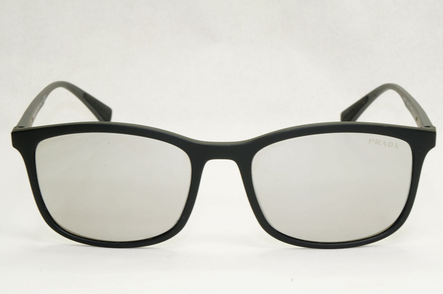Prada Sunglasses Black Silver Mirror Square PS01TS SPS 01T DG0-2B0 56mm 050124