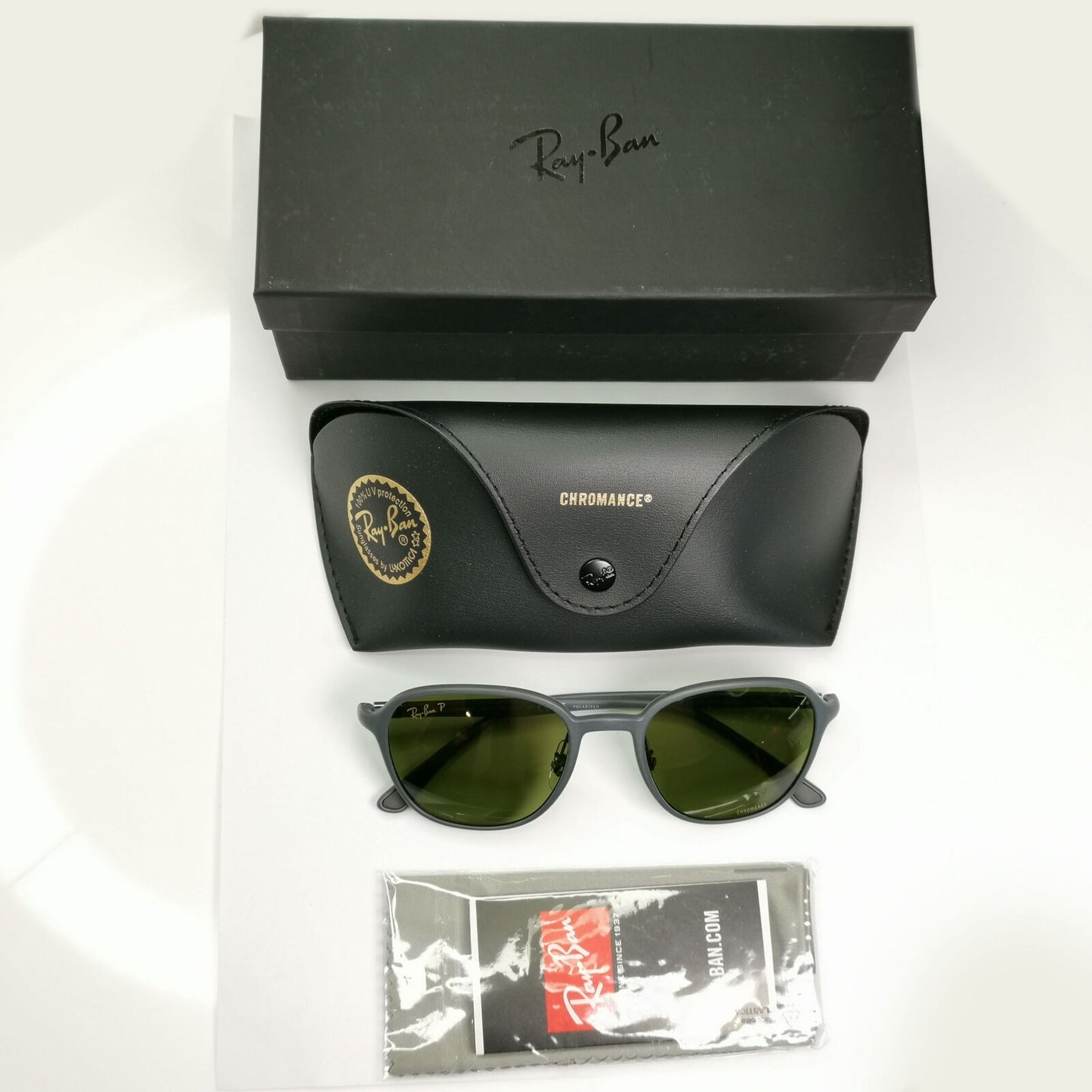 Ray-Ban Chromance Sunglasses Grey Gold Mirror Polarized RB 4341-CH 6017/6O