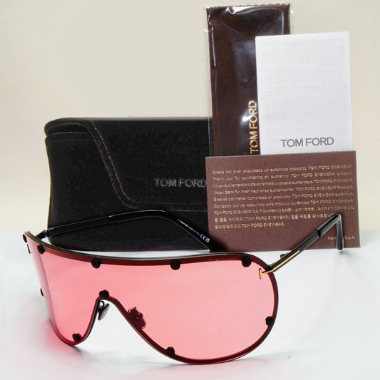 Tom Ford Sunglasses Kyler Red Bordeaux Black Shield Unisex FT1043 TF 1043 02S