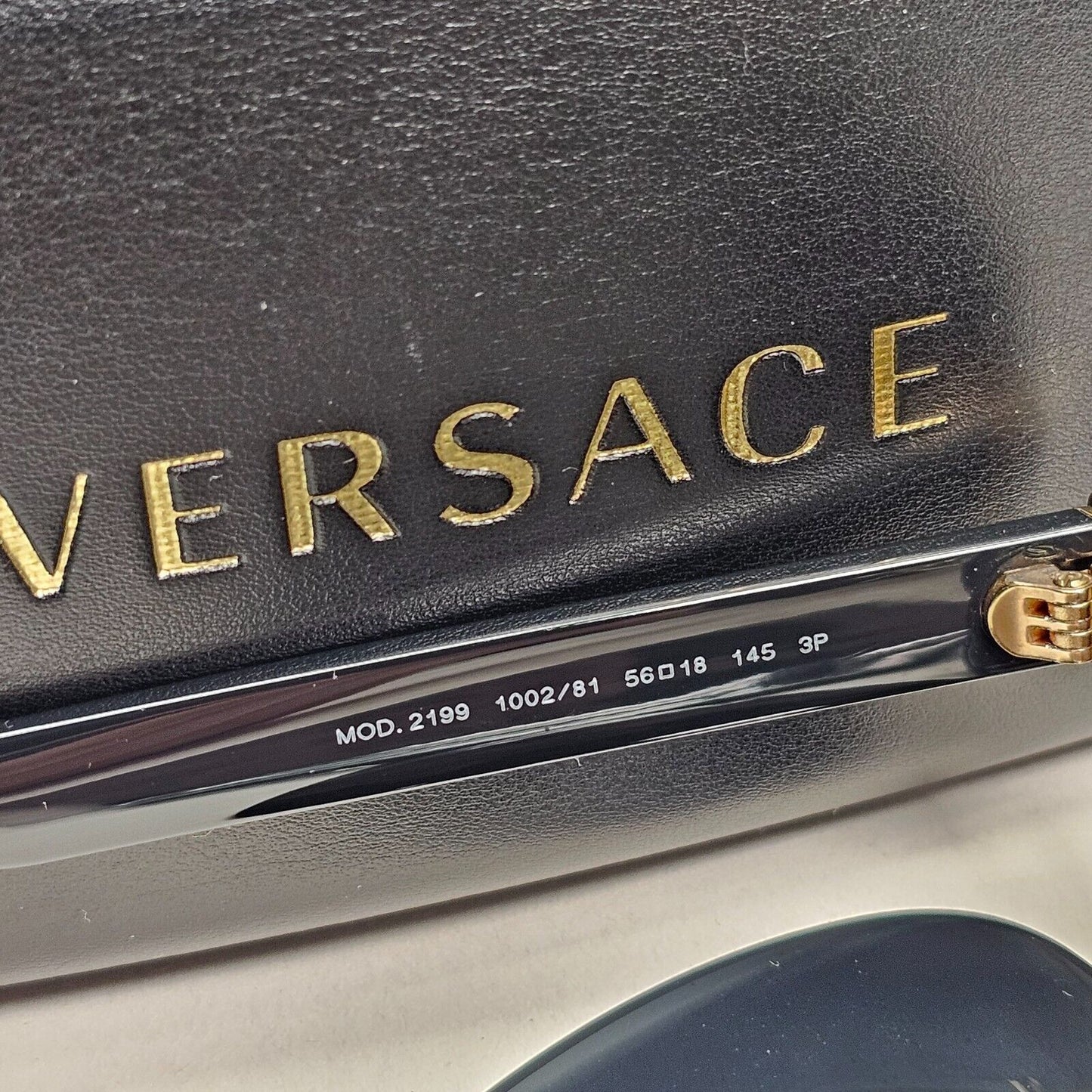Versace Sunglasses Black Gold Medusa Glossy Square MOD VE 2199 1002/81 260724